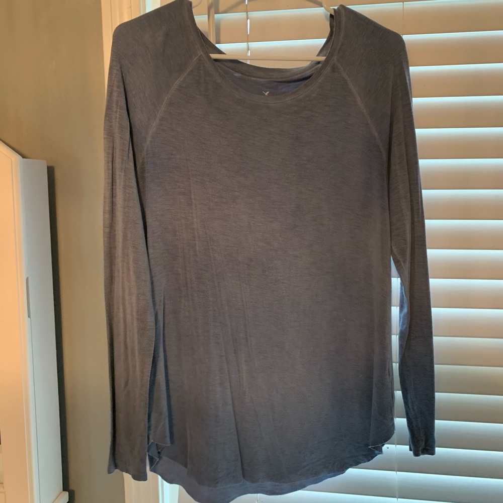 Blue soft long sleeve shirt